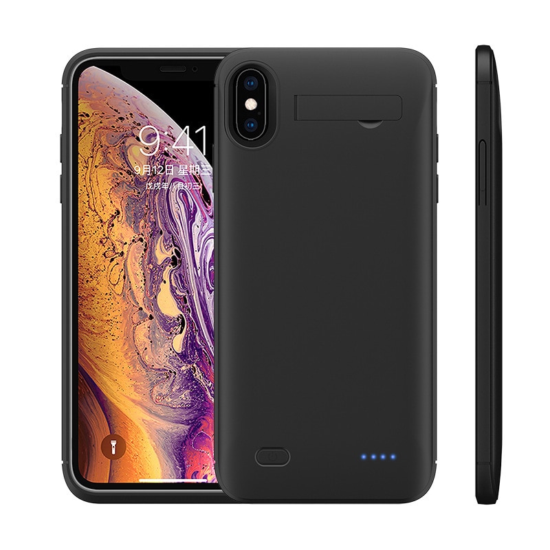 Caixa de bateria Para iphone XR X XS Max Caso Charing Banco De Potência Fino Para iphone 6 6S 7 8 Mais Bateria carregador Caso Estande tampa Traseira