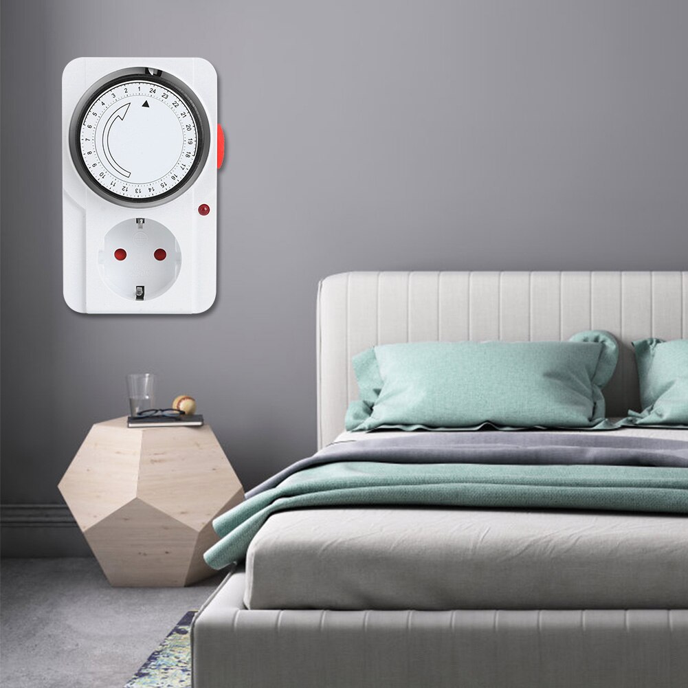 AC 230V Mechanical Timer Socket Indoor Mechanical 24 Hour Plug In Outlet Timer Home Safety Tool