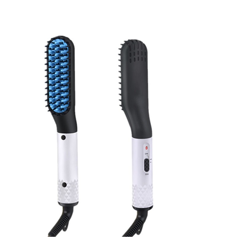 Hair Straightening Irons Beard Grooming kit Boy Multifunctional Men Beard Straightener Styling Multifunctional Hair Comb Brush: White / US