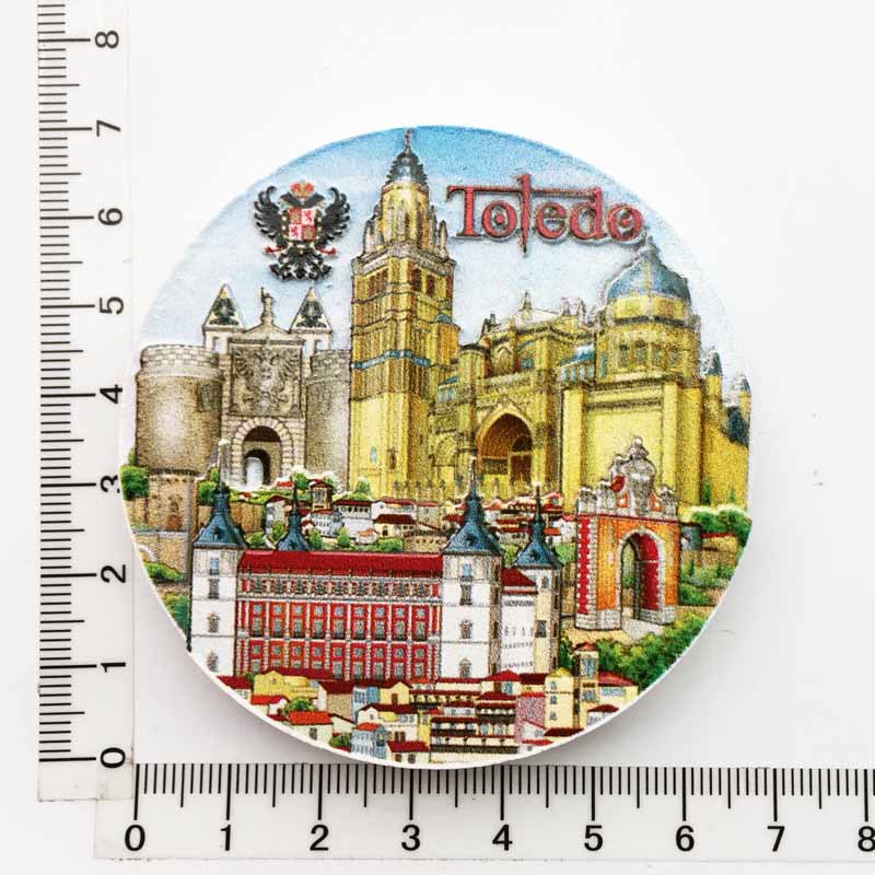 España Madrid Imanes Nevera Creativos Souvenir Turístico Barcelona Toledo Pegatinas Magnéticas Nevera Colección: Verde claro