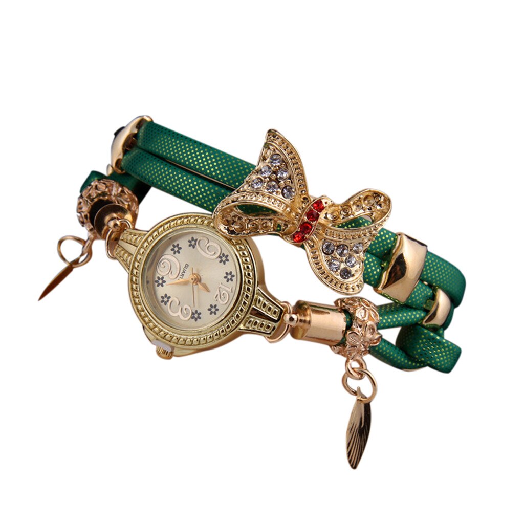Vrouw Horloges Horloges Vlinder Retro Strass Armband Horloges Vrouwen Mooie Bruiloft Quartz Horloges Relogio Feminino # CN20: D