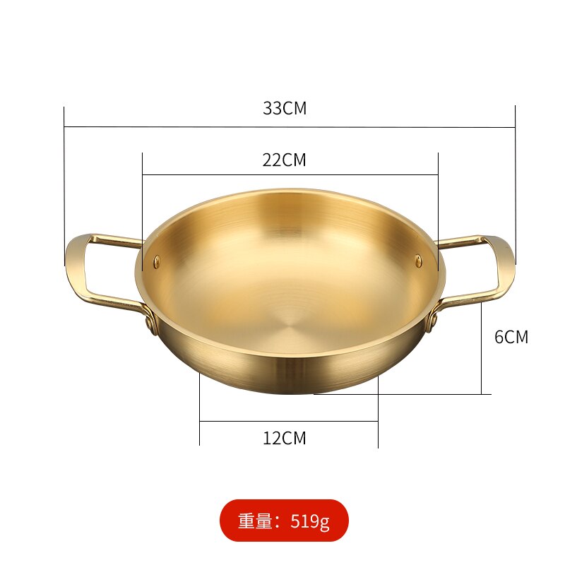 Ollas de Metal para cocina, Mini ollas coreanas de acero inoxidable, Conjunto de cerámica, utensilios de cocina para el hogar OC50MG: gold 22