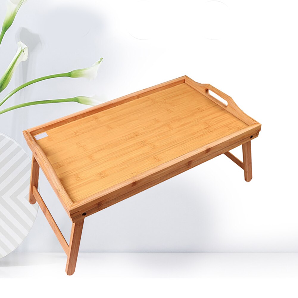 Hout Serveren Opvouwbare Laptop Bureau Multipurpose Effen Draagbare Kids Lap Tray Lezen Bed Tafel Ontbijt Thuis Tekening