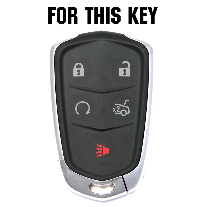 For Cadillac CT6 ATS CTS XTS SRX XT5 Silicone Remote Key Case Fob Shell Cover Skin Holder 5 Button