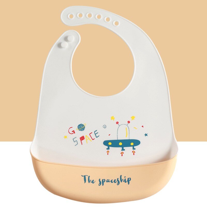 Dessin animé arc-en-ciel bébé bavoirs imperméable Silicone éléphant voiture imprimer bébé trucs fille garçon bébé alimentation bavoirs réglable enfants bavoir: style9