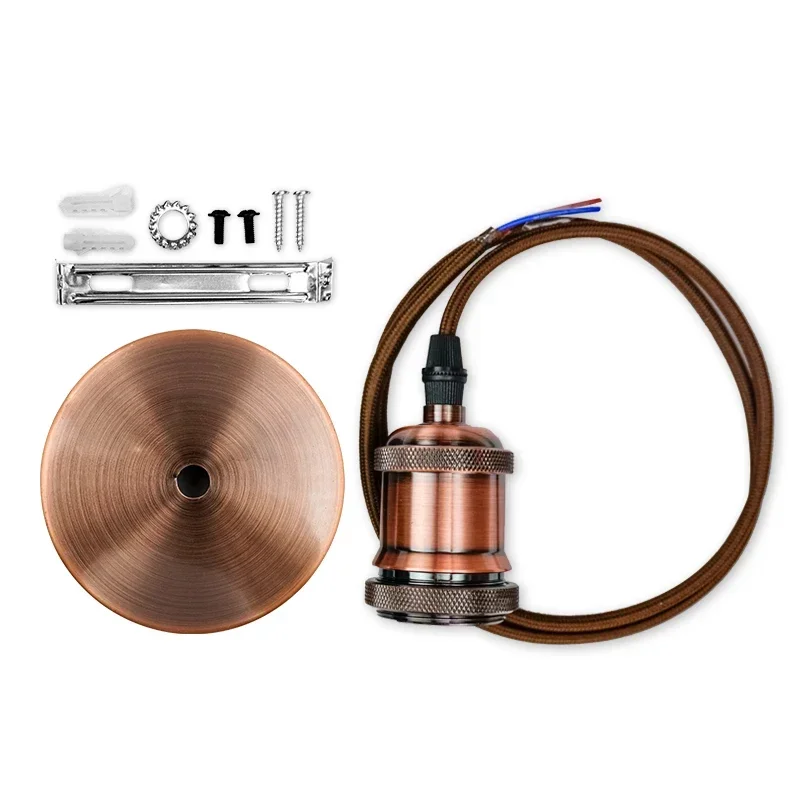 Base de iluminación colgante Edison Vintage E27 E26, soporte de lámpara con casquillo de tornillo de iluminación Retro, decoración Industrial para interiores, soporte de lámpara de fijación