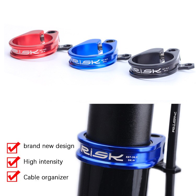 Selim da bicicleta braçadeiras k87 liga de alumínio 31.8/34.9mm ultraleve bloqueio mountain road bike clip