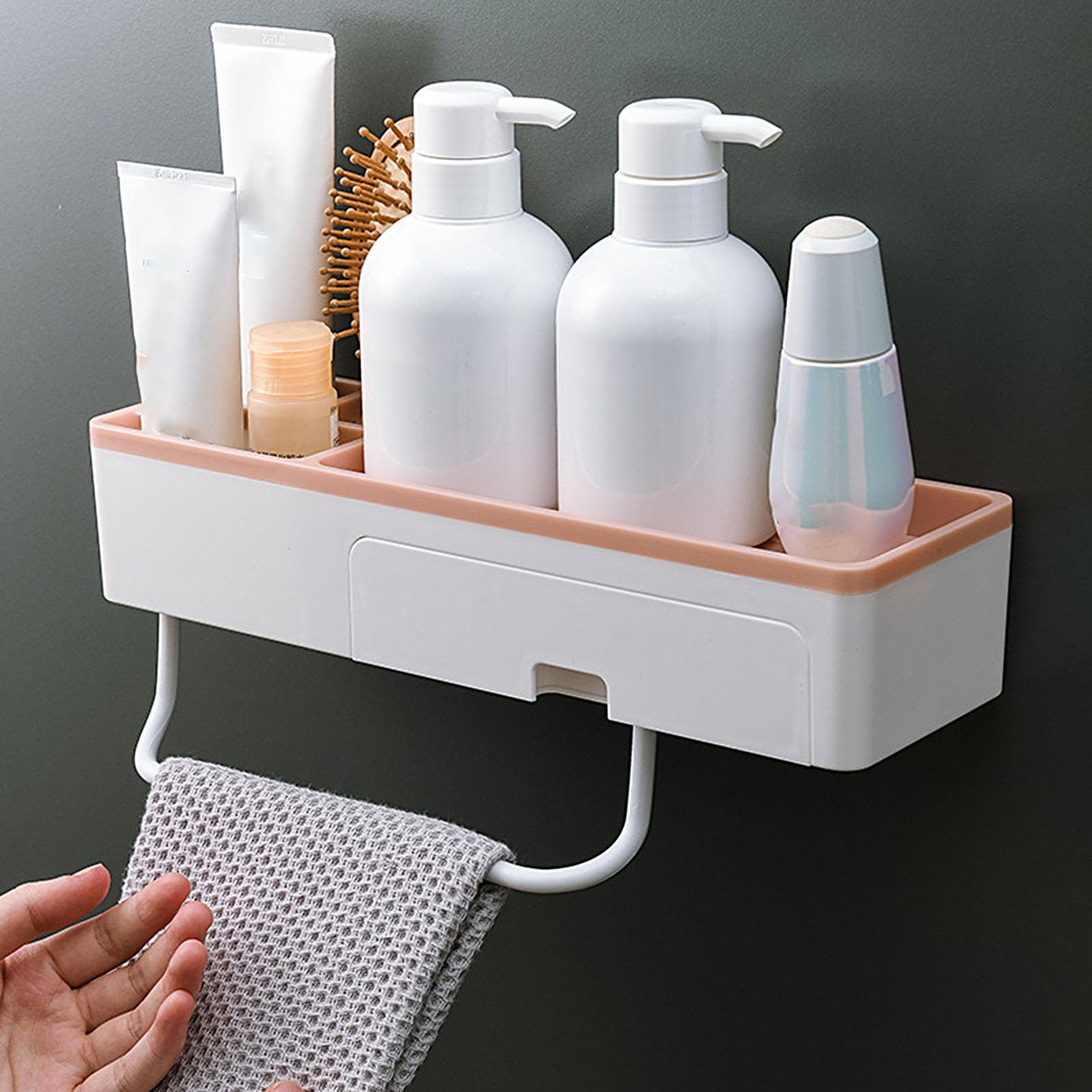 Wall-mounted Bathroom Shelves Storage Baskets with Tower Rack Shower Accessories Bathroom Fixture Multi-Purpose Holder