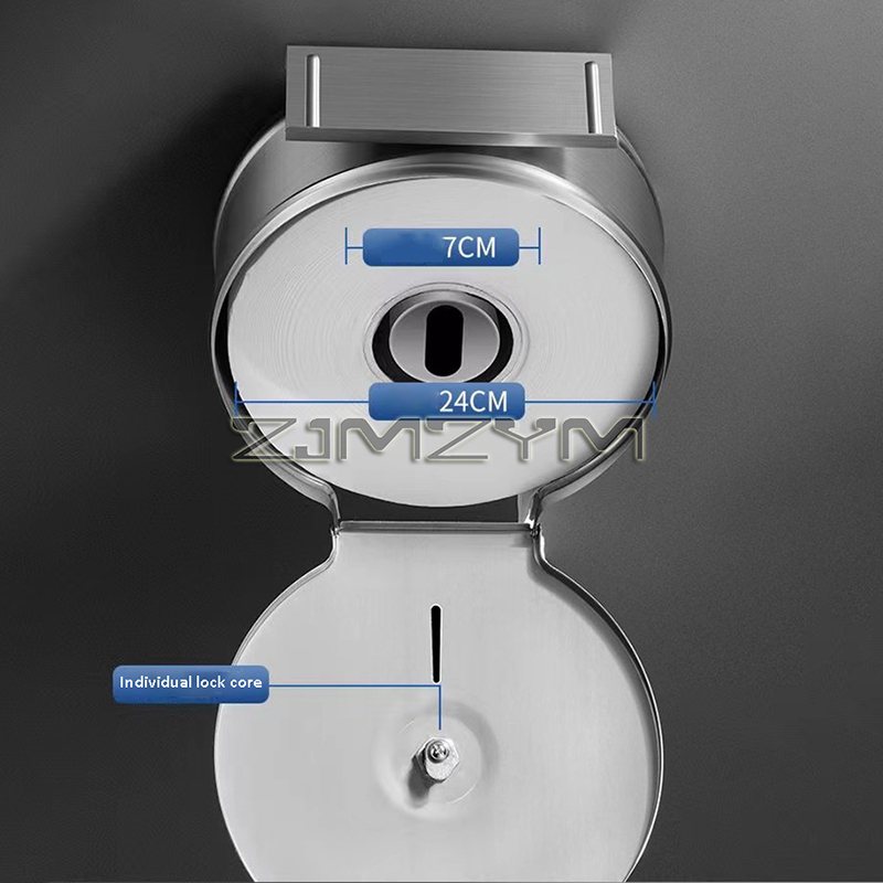 Organizador de papel de parede para banheiro, aço inoxidável, grande rack de tecido, casa, hotel, rolo de papel higiênico, suporte com trava