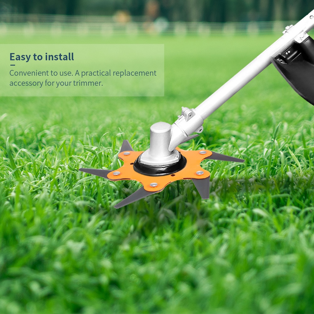 Grass Trimmer Head Brush 6 Blades Cutter 65Mn Brush Cutting Head Garden