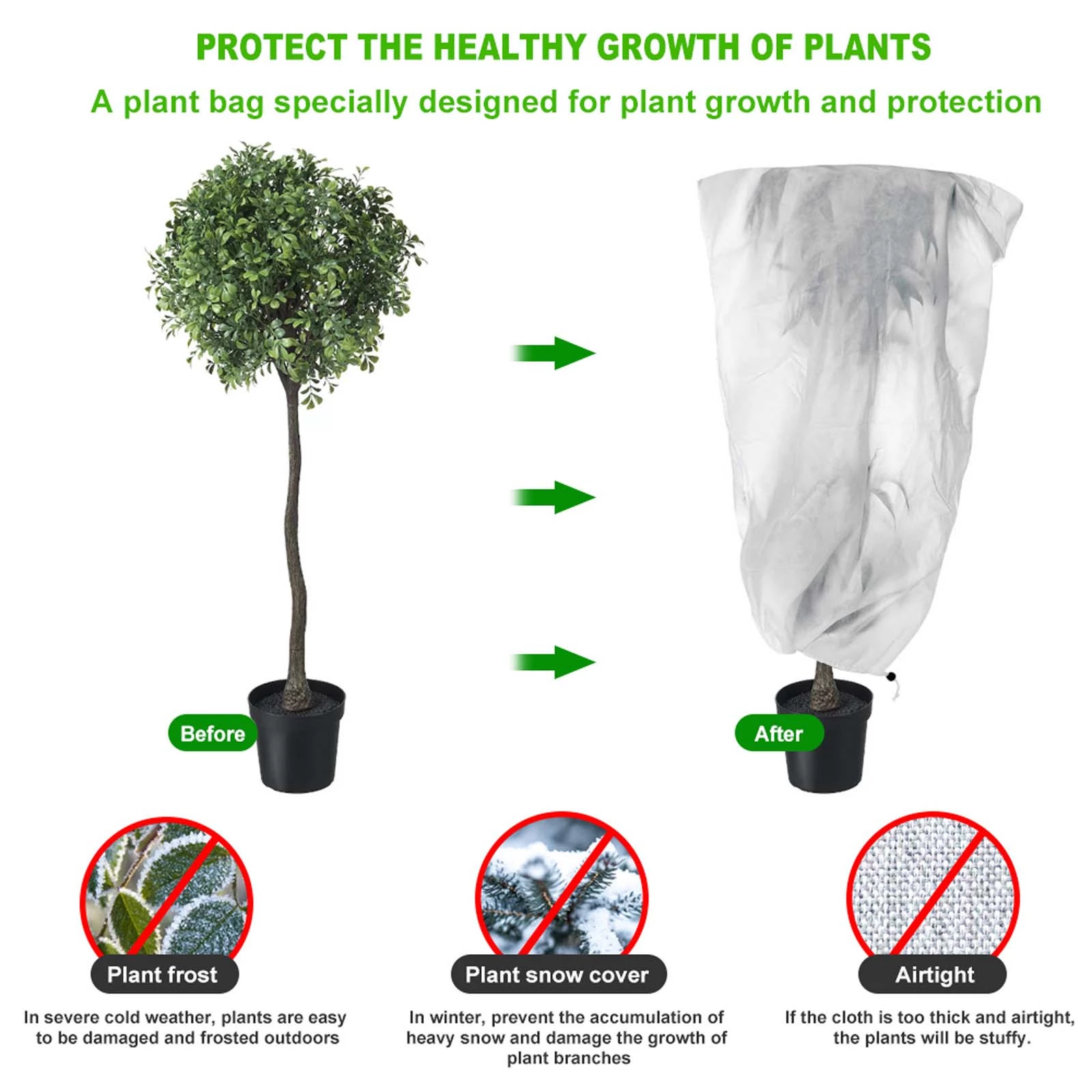 Housse de Protection antigel pour plantes, sac de Protection contre le gel, pour jardin, végétation d&#39;hiver, 1 pièce