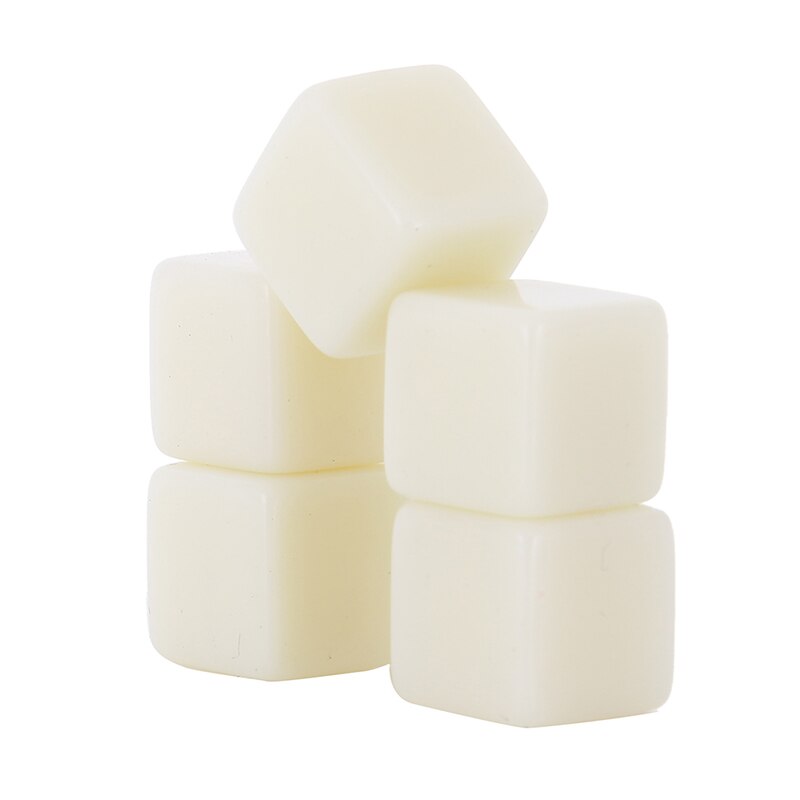 5Pcs D6 Dobbelstenen 12Mm Sterven Zes Zijdige Tafel Gaming Dobbelstenen Leeg Voor Rollenspel Speelgoed