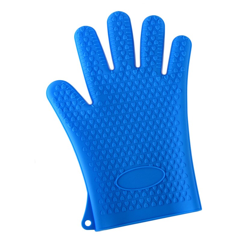 Silikon hohe temperatur beständig wärmedämmung wasserdichte Anti verbrüHenne Anti Unterhose ofen mikrowelle handschuhe silikon handschuhe: Blau