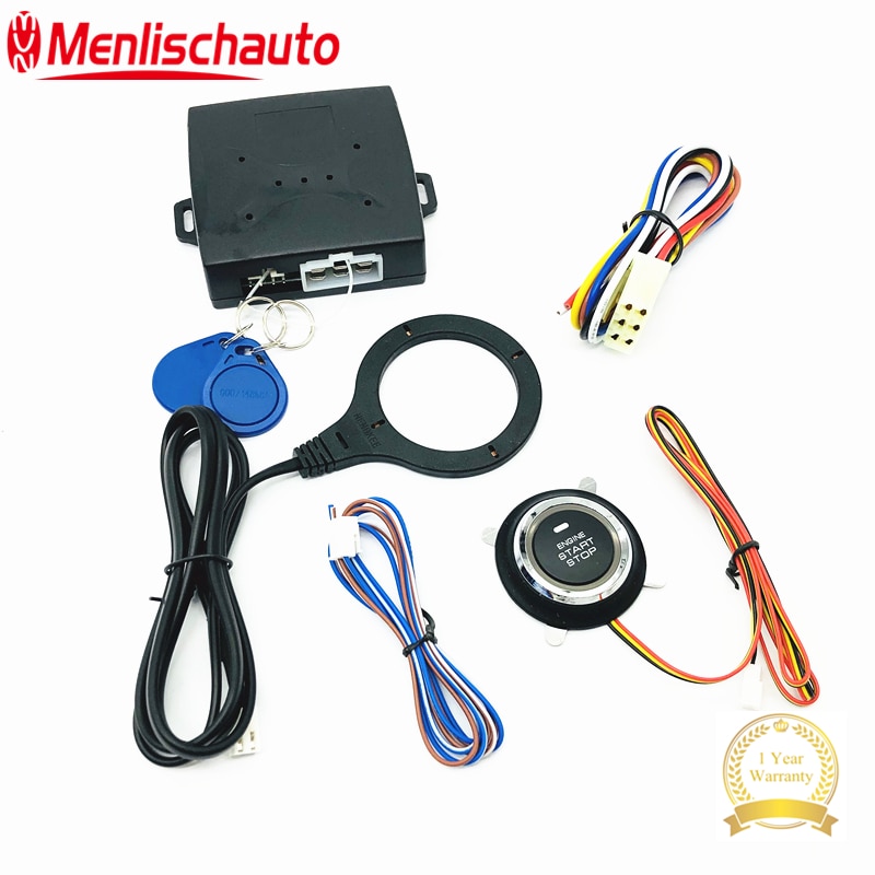 theft System Auto Car Alarm Start Stop Engine Starline Push Button RFID Lock Ignition Switch Keyless Entry System Starter