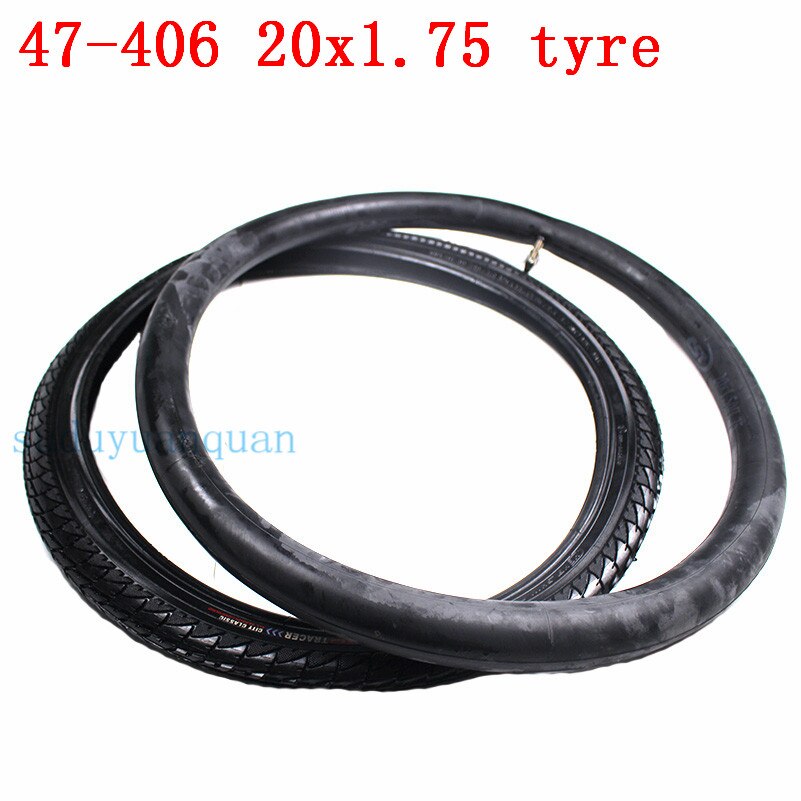 20*1.75 electric folding Bikes Tires 20X1.75 47-406 Electric bicycle Inner outer tires 20 inches children&#39;s bicycle Tires: tube and tyre