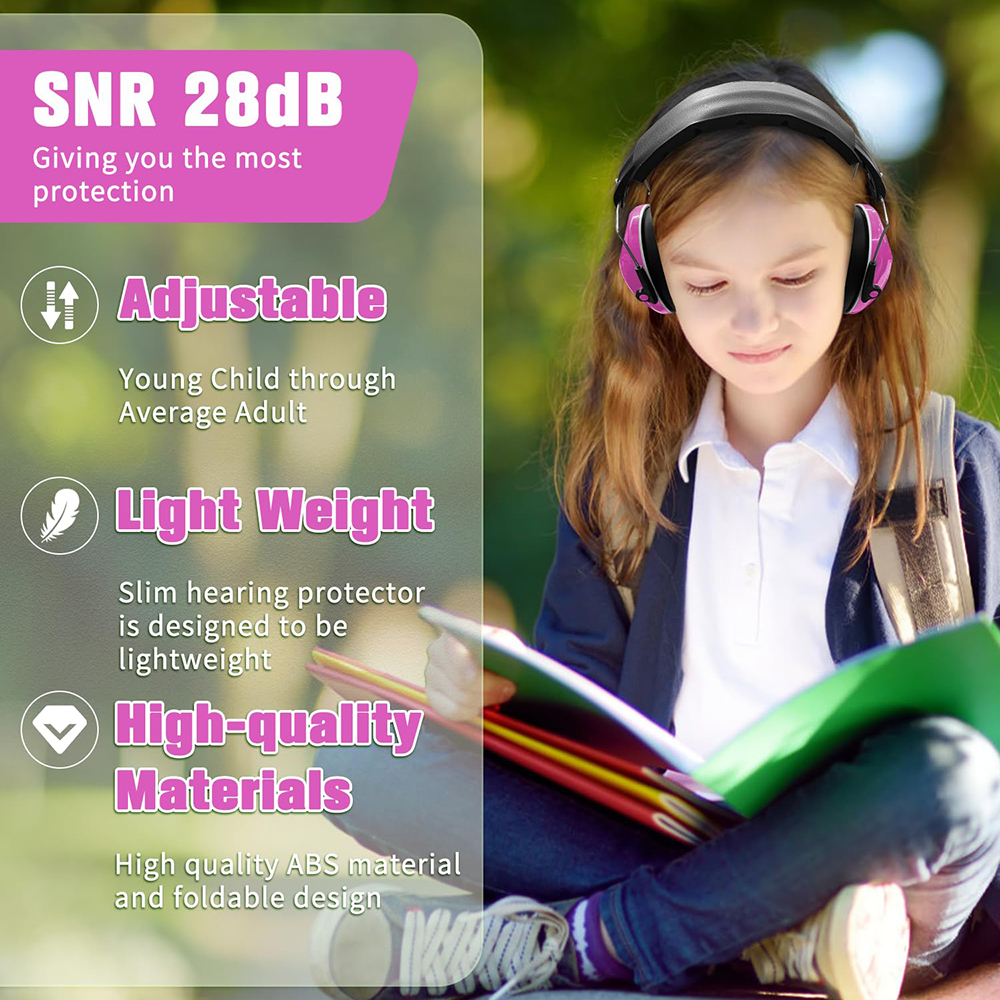 ZOHAN Gehoorbescherming voor kinderen Gehoorveiligheid Ruisonderdrukking Verstelbare oorbeschermers voor kinderen Autisme Gehoor Zintuiglijke problemen NRR 25dB