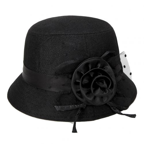 Chapeau avec nœud papillon en maille à pois pour femme, chapeau seau, pare-soleil d'extérieur, , Vintage, à la