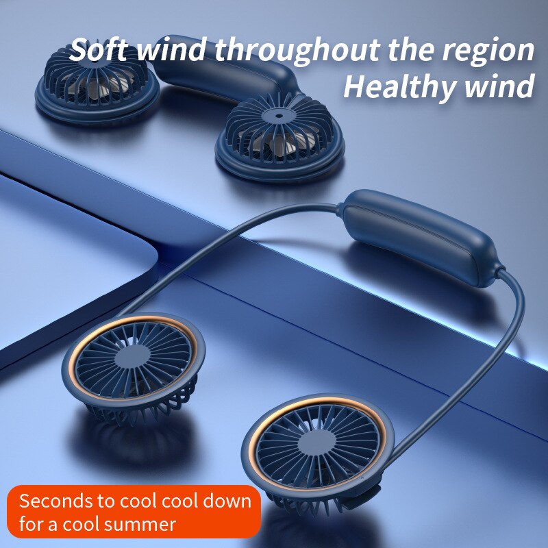 Mini USB Portable Fan Hands-free Neck Fan Rechargeable Battery Small Portable Sports Fan 2000mA Desk Hand Air Conditioner cooler