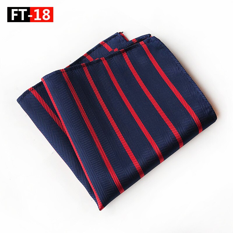 Mouchoir de poche bleu gris jaune #39 pour homme, mouchoir imprimé à rayures, mouchoir en soie et polyester, pochette de travail, serviette de poitrine 25*25cm: Ft 18