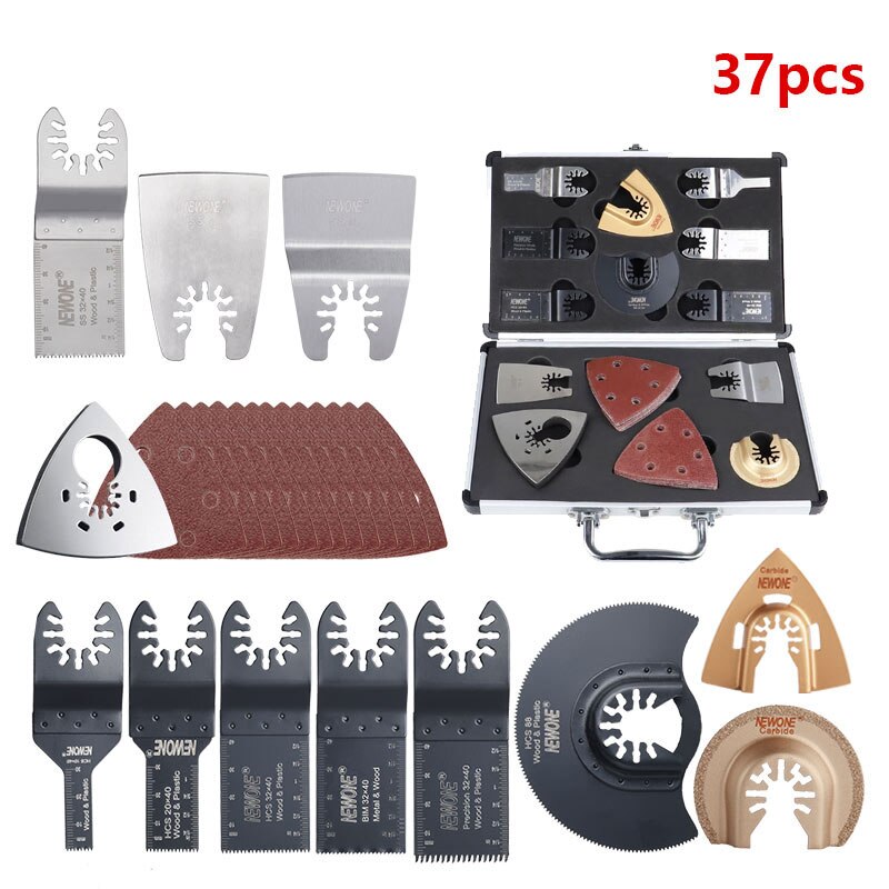 229 Assorted Metal / Wood Quick Release Arbor Universal Fit Multi Tool Oscillating Multitool Wood Saw Blade for ein Multimaster,: Blue