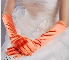 10 Stk/partij 20 Kleur 38Cmwomen Dame Dansen Prestaties Lange Paarse Handschoenen Mode Avondfeest Handschoen: Oranje