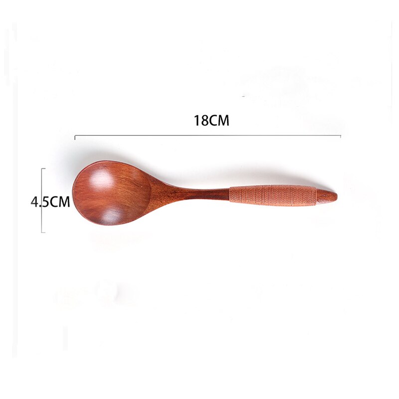 Squirrel Spoon Big Carved Wooden Spoons Non-slip Anti-scald Solid Wood Soup Spoon 18*4.5cm Long Handle 10pcs/lot
