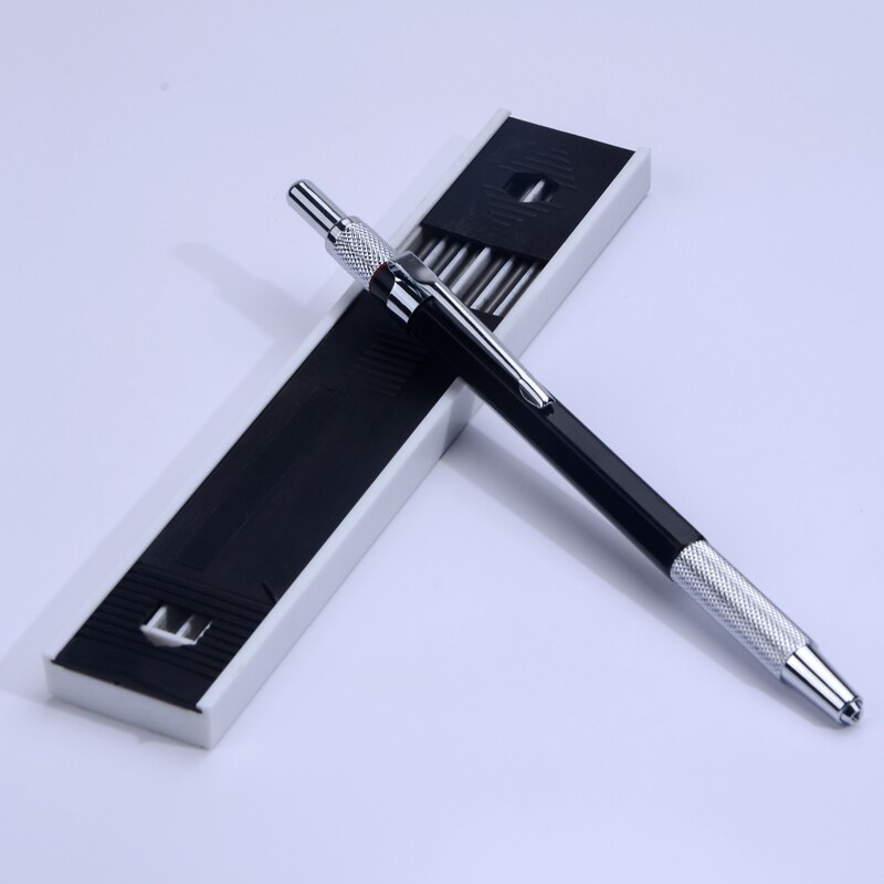 Mechanical Drafting Pencil with 12 Pieces Leads School Student Drawing Metal 2.0 MM HB Standaard Pencil Stationery