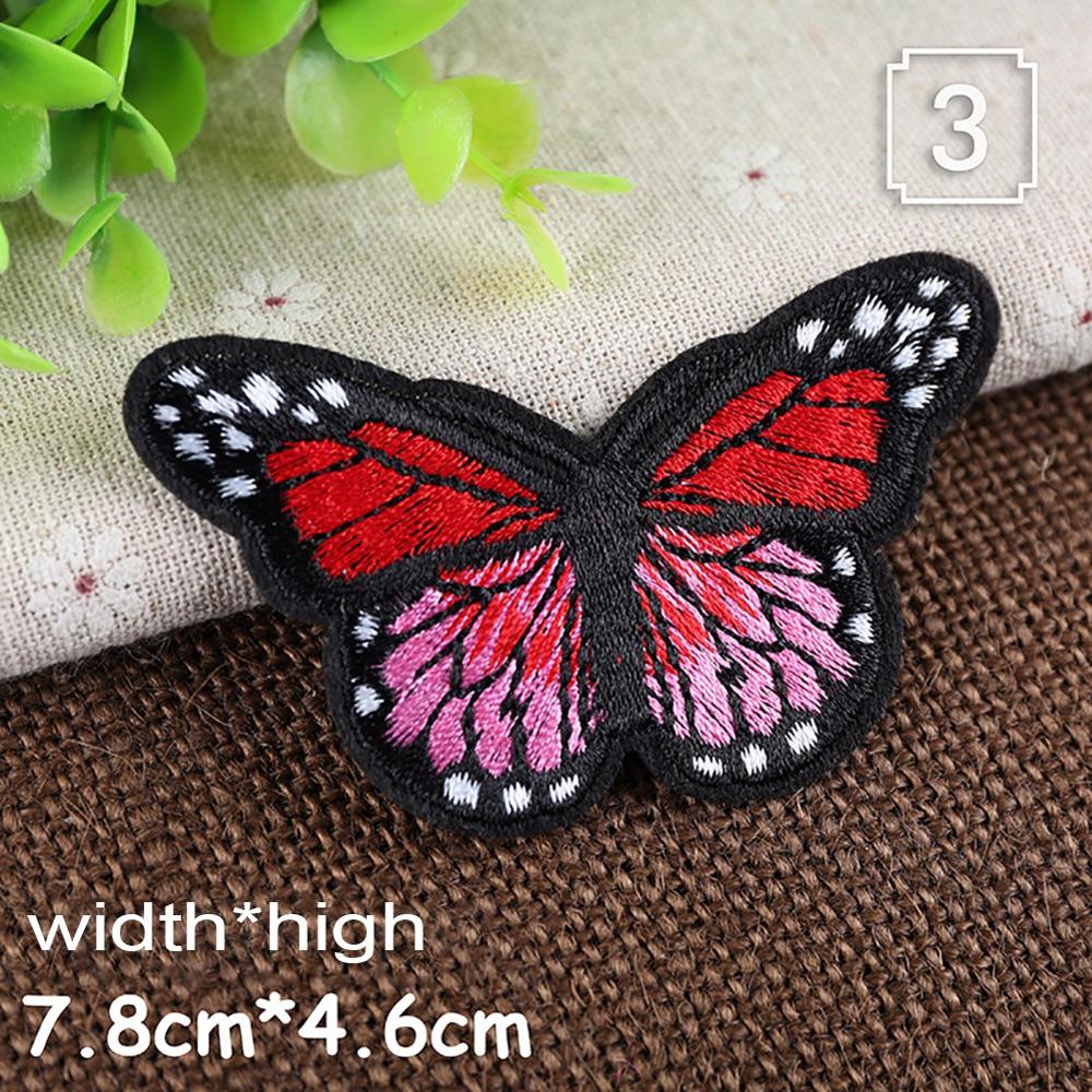 DIY Nadel Kunst Handwerk Kleidung Patches Kleidung Multicolor Schmetterling Stickerei Patch Appliques Abzeichen Aufkleber Für Kleidung