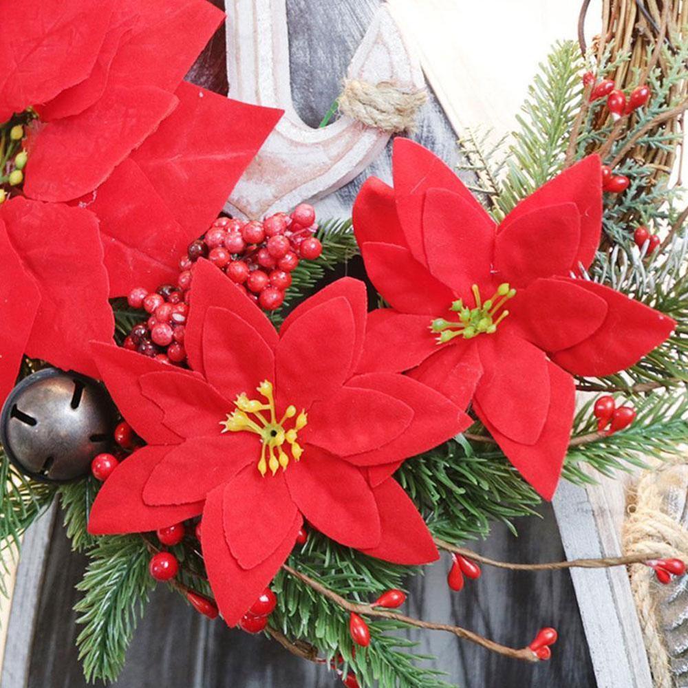 Guirnaldas navideñas artificiales para puerta, suministros decorativos para puerta, decoración colgante para fiestas y Navidad, F2S2