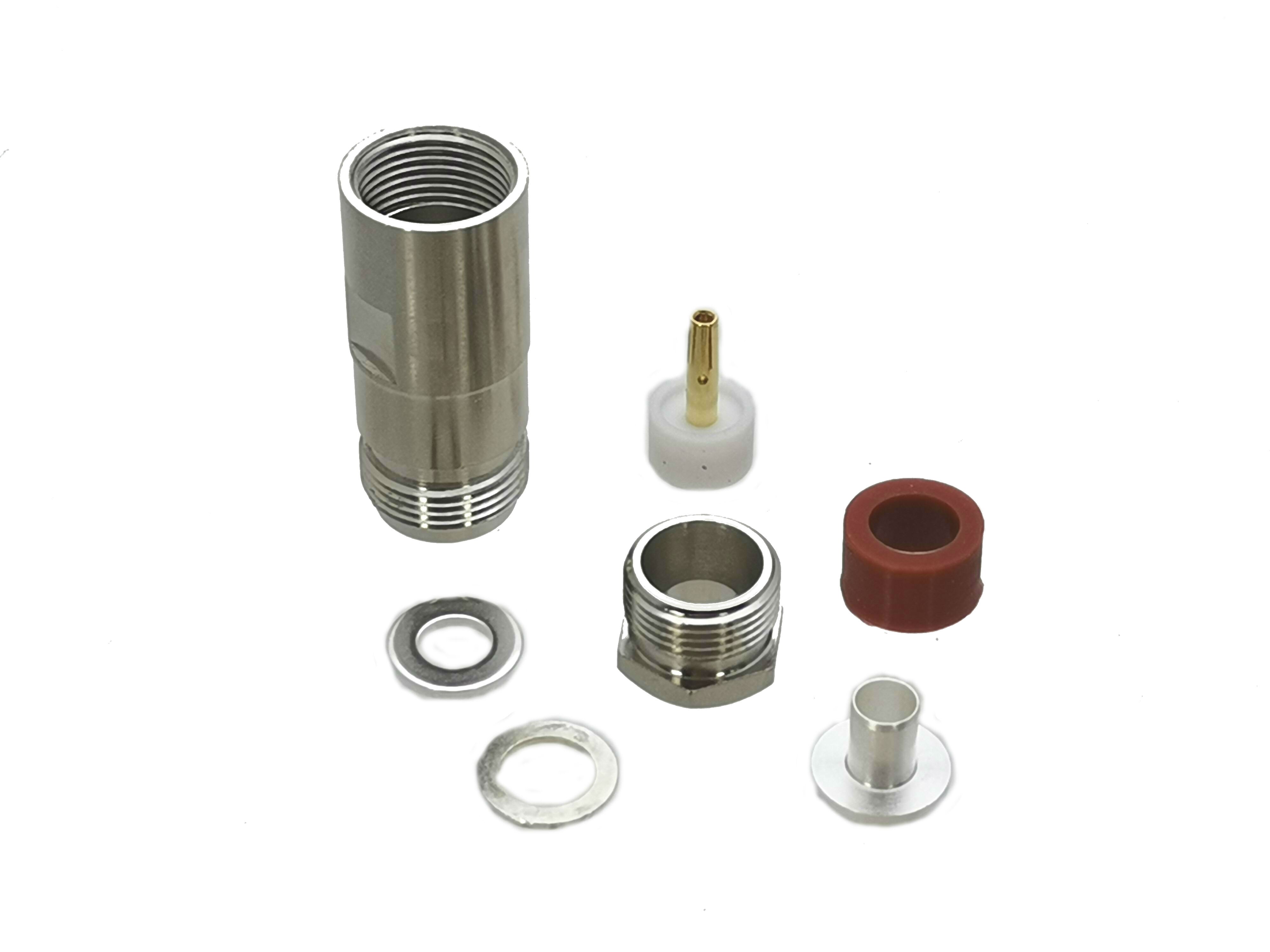 1Pcs N Vrouwelijke Jack Connector Klem RG5 RG6 5D-FB LMR300 Kabel Rf Coaxiale Messing Rechte