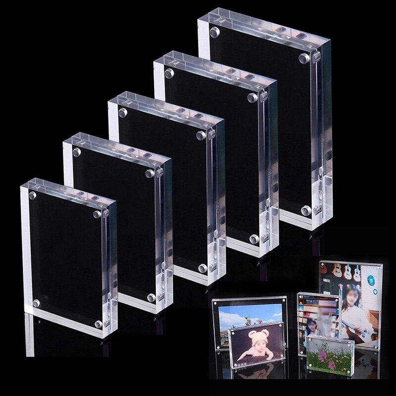Dual-Faced Clear Acrylic Photo Holder Frame Desk Picture Place Right Angle Acrylic Photo Frame Display Pendant Home Decoration