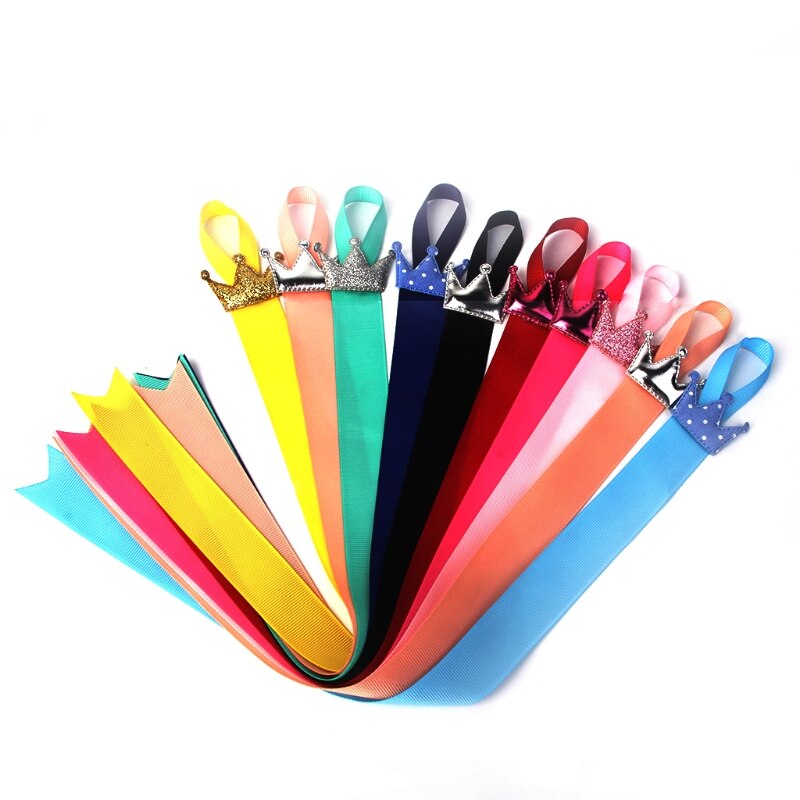 10Pcs Colorful Kids Hair Clip Storage Tape Assorted Crown Ribbon Bows Hairpins Holder Children Hair Accessories Holding Band