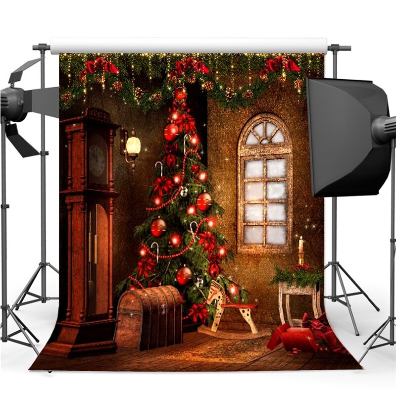 5ft*7ft/3ft*5ft Christmas Tree Backdrops Decorative Photography Background Party Props