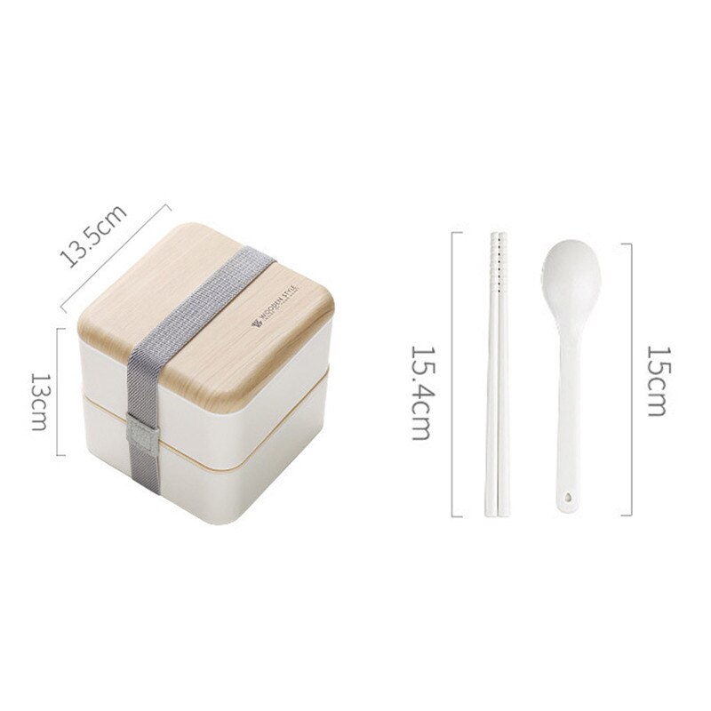 Microwave Lunch Box Japanese Wood Bento Box 2 Layer Container Storage Fitness office worker lunch box for kids bento @C
