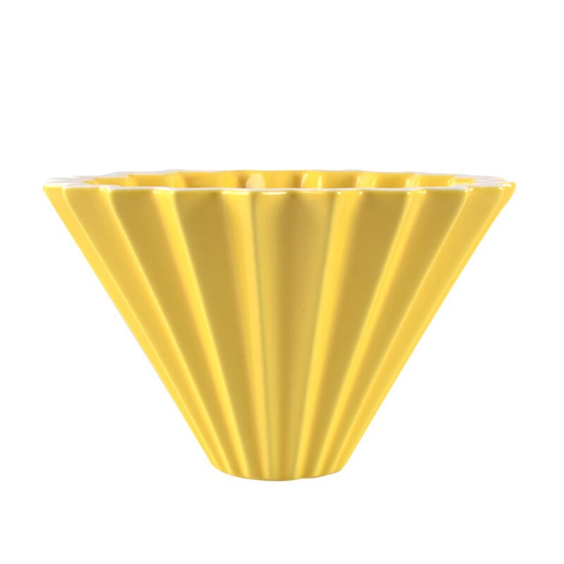 Espresso kaffe filter  v60 tragte dryp hånd kop filtre kaffe tilbehør tragt blomster keramisk kaffe kop origami filter kopper: Gul
