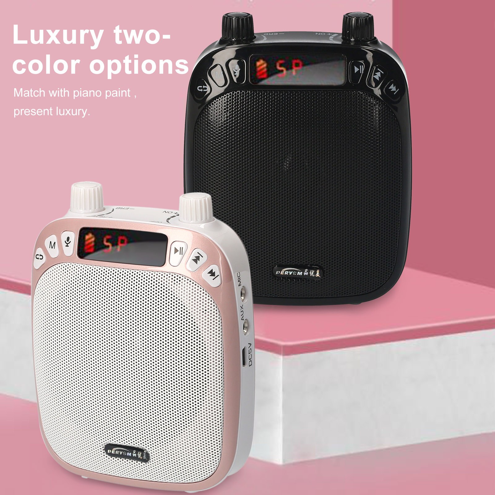 8W Portable Voice Amplifier Wired Microphone AUX Audio Recording Bluetooth Speaker Music Player for Teachers Instructor Training