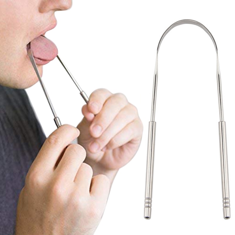 Tungeskraber rustfrit stål mundtungerens børste frisk ånde rengøring belagt tungetandbørste mundhygiejne plejeværktøj