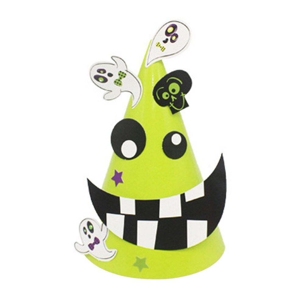 Lapset halloween noita lepakko kurpitsa vampyyrit tee itse pipo hattu paperi askartelu juhlasisustus halloween diy askartelu sarjakuva tee itse hattu materiaali: Iso suu hirviö
