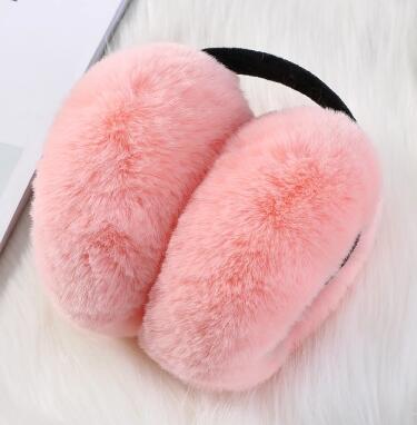 Orejeras de lana de leopardo de estilo femenino, banda de envoltura para las orejas, calentador, cómodo, cálido,: Han Pink
