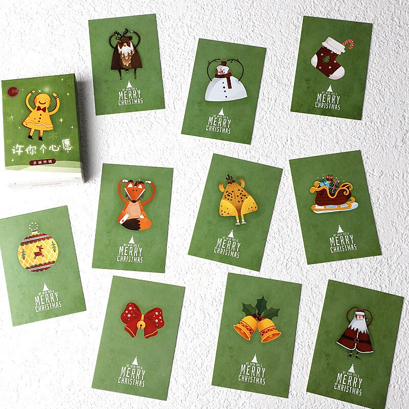 28 Sheets/Set Merry Christmas LOMO Card DIY Mini Greeting Card Warm Christmas Eve Wishes Message Card: F