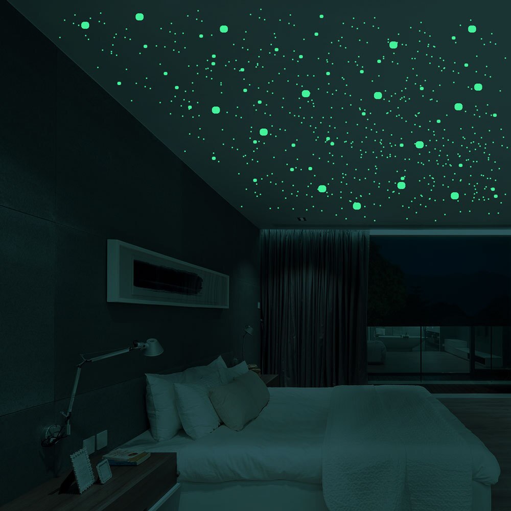 Stjernehimmel glødende klistermærker sæt boligindretning glød i mørket stjerner væg skifte glasvindue klistermærke soveværelse dekoration