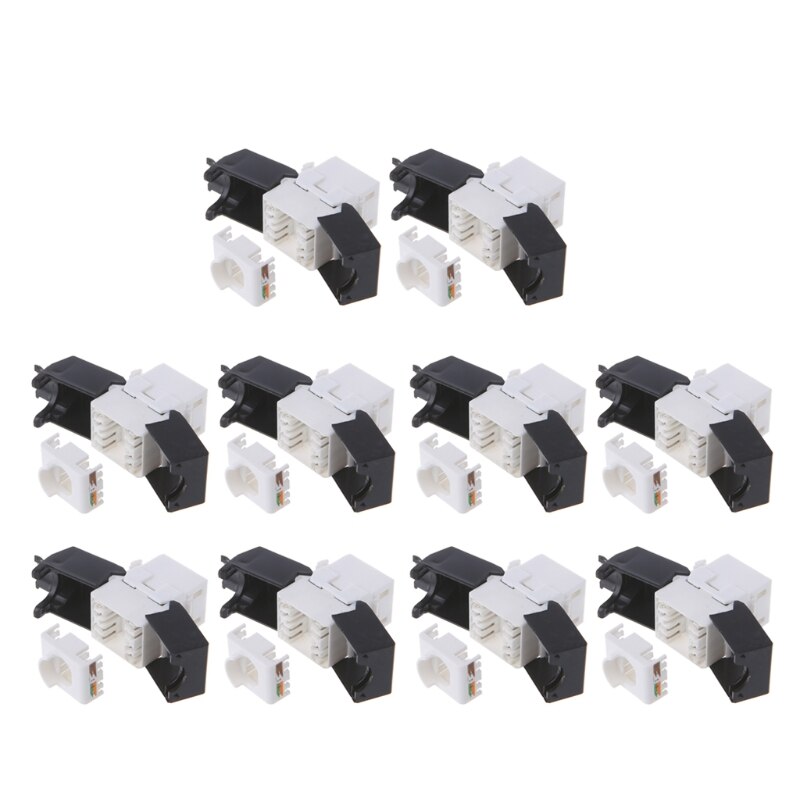 Gigabit RJ45 CAT6 Keystone Jacks Modules Tool-free Connection Cable adapter