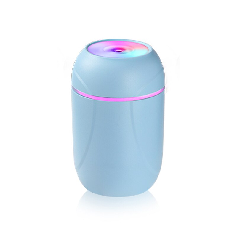 Draagbare 200ml luchtbevochtiger, ultrasone verblindingsbeker, aroma diffuser voor thuis, auto, usb-vernevelaar, mistmaker, romantische led-nachtlamp: Blauw