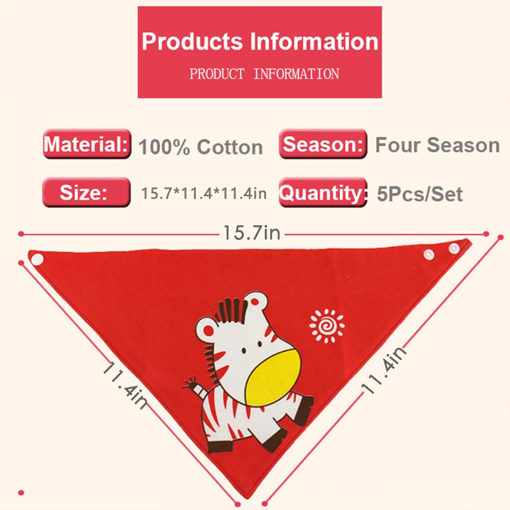5 sztuk/zestaw chłopcy dziewczęta śliniaki dla dzieci trójkąt szalik podwójna bawełniana kreskówka drukowane dla niemowląt śliniaczek śliniaczek robić karmienia śliniak dziecięcy