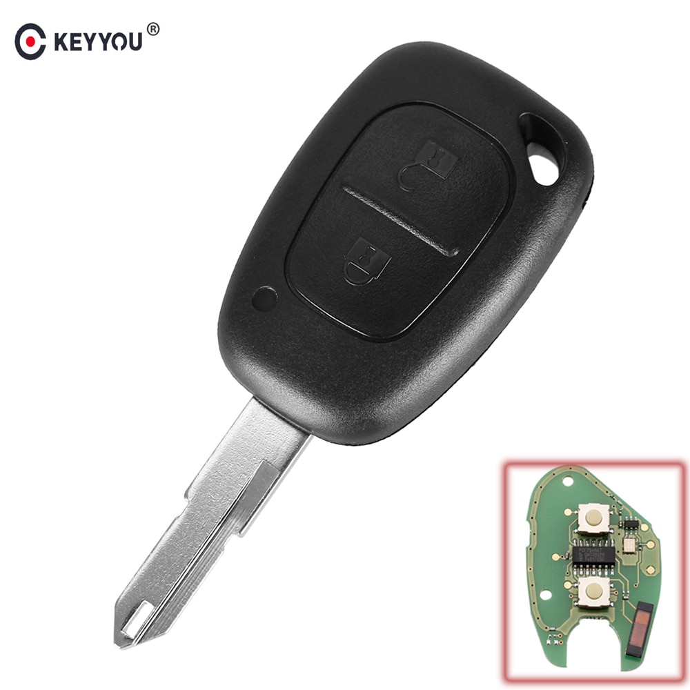 KEYYOU 433MHZ 2 Knoppen Auto Afstandsbediening Sleutel Voor Renault CLIO SCENIC KANGOO PCF7946 Chip Afstandsbediening Autosleutelzakje Case NE73 Blade