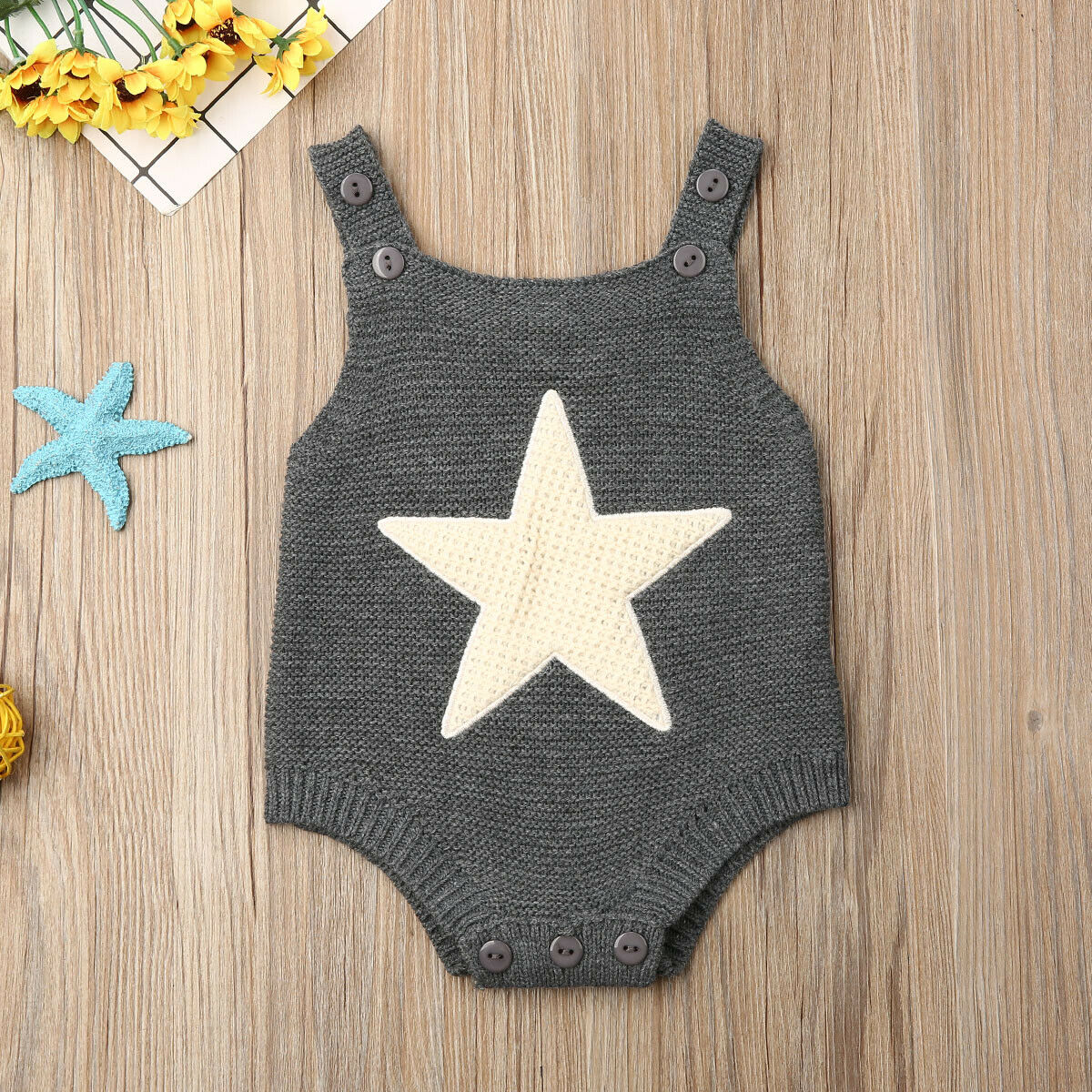 Spring Autumn Clothing Baby Girl Knitted Bodysuit Boy Jumpsuit Newborn Sleeveless Outfits Infant Heart Star Clothes Girls Romper