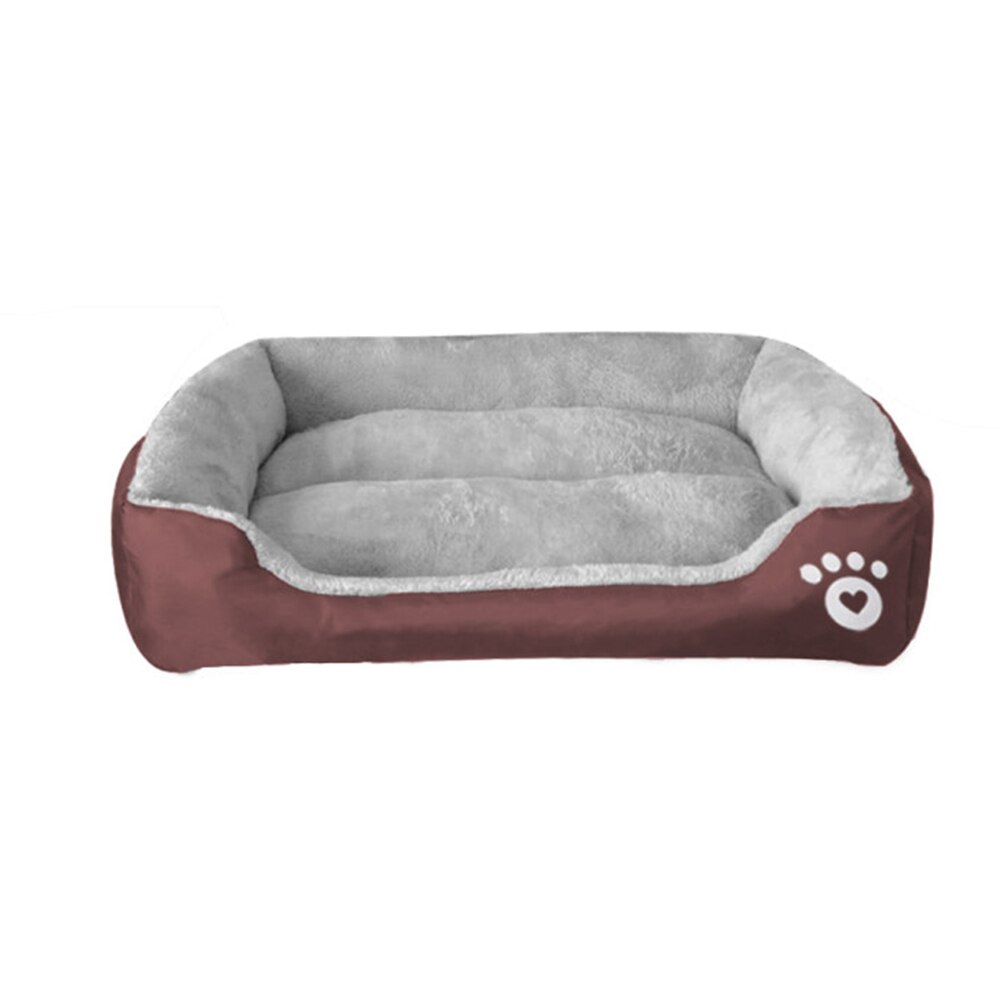 Huisdierbed voor Grote Honden & Katten - Waterdicht Koraal Fleece Nest - Warm Vier Seizoenen Puppy Kussen: Koffie / Xl