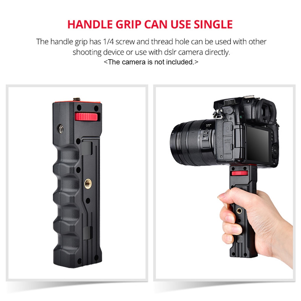 Portable Smartphone Video Rig Handheld Phone Stabilizer Grip Cage with Phone Holder 3 Cold Shoe Mounts Handle for iPhone Xs