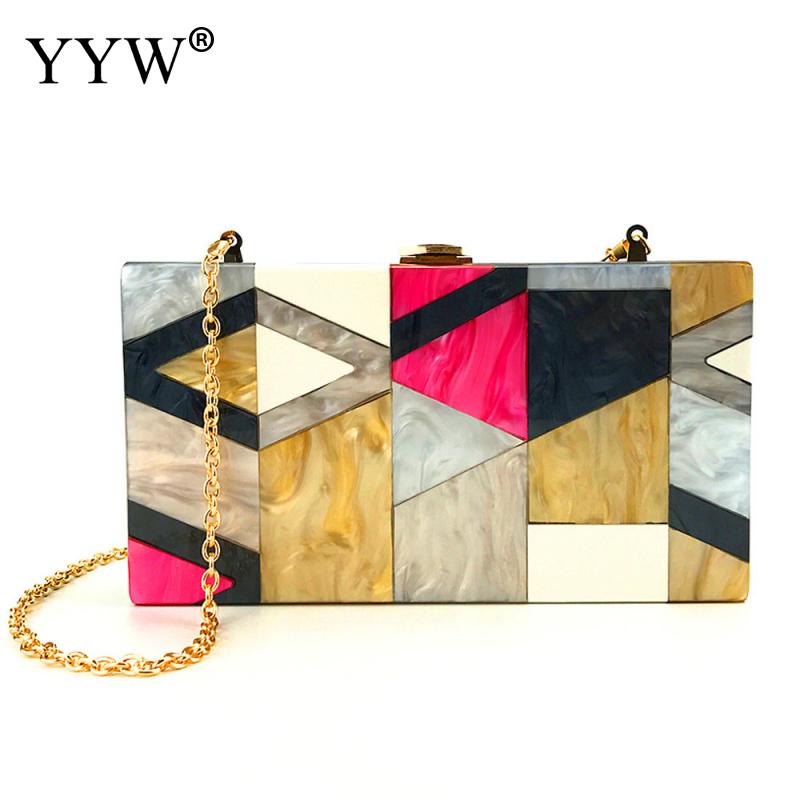 Women Messenger Bags Brand Luxury Acrylic Geometric Lattice Patchwork Handbag Party Prom Clutch Woman Evening Bag: light grey