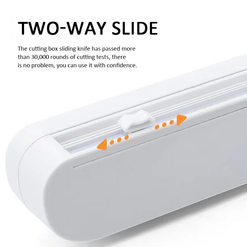 Food Wrap Dispenser Film Cutter Kitchen Foil Cling Film Wrap Dispenser Plastic Sharp Cutter Storage Holder Kitchen Accessories